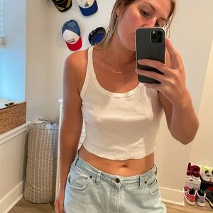 Reformation Cropped Ribbed Tank Top